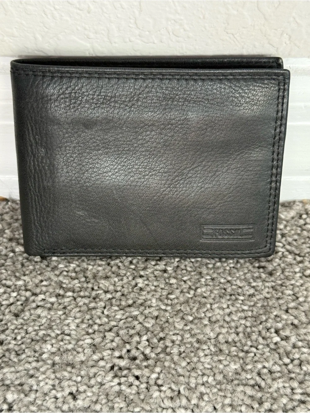 Fossil Men's Black Leather Bifold Card Wallet
